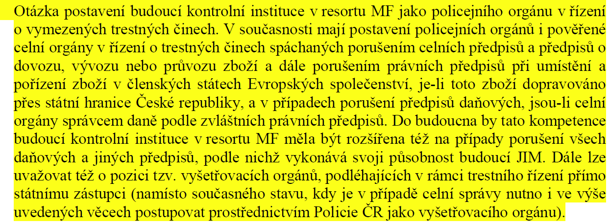 Informace k projektu Kontrolní integrované místo – KIM. (rok 2010, výňatek z interního dokumentu)