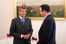 První místopředseda vlády pro ekonomiku a ministr financí Andrej Babiš a místopředseda vlády Lichtenštejnska Thomas Zwiefelhofer, 25.9.2014