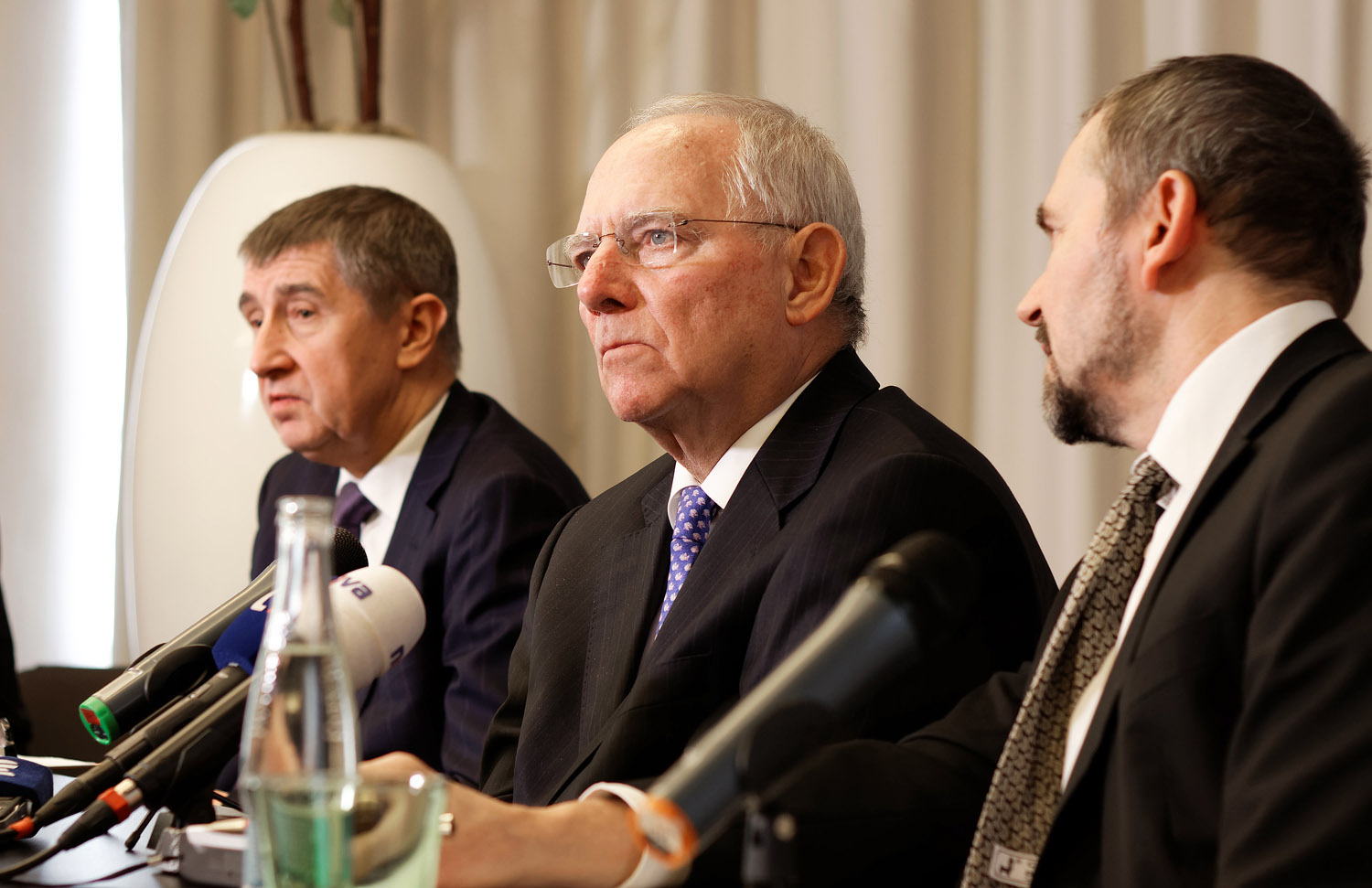 Briefing ministra financí Andreje Babiše a německého ministra financí Wolfganga Schäuble, 10.12.2015